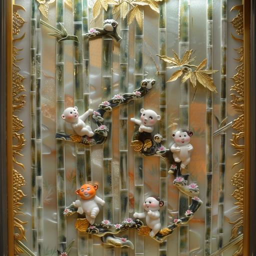 Bamboo Forest Little Boy Pendant 3