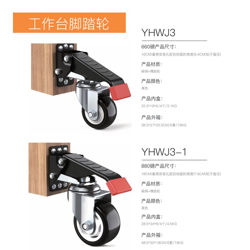 Heavy-Duty Workbench Caster Wheel