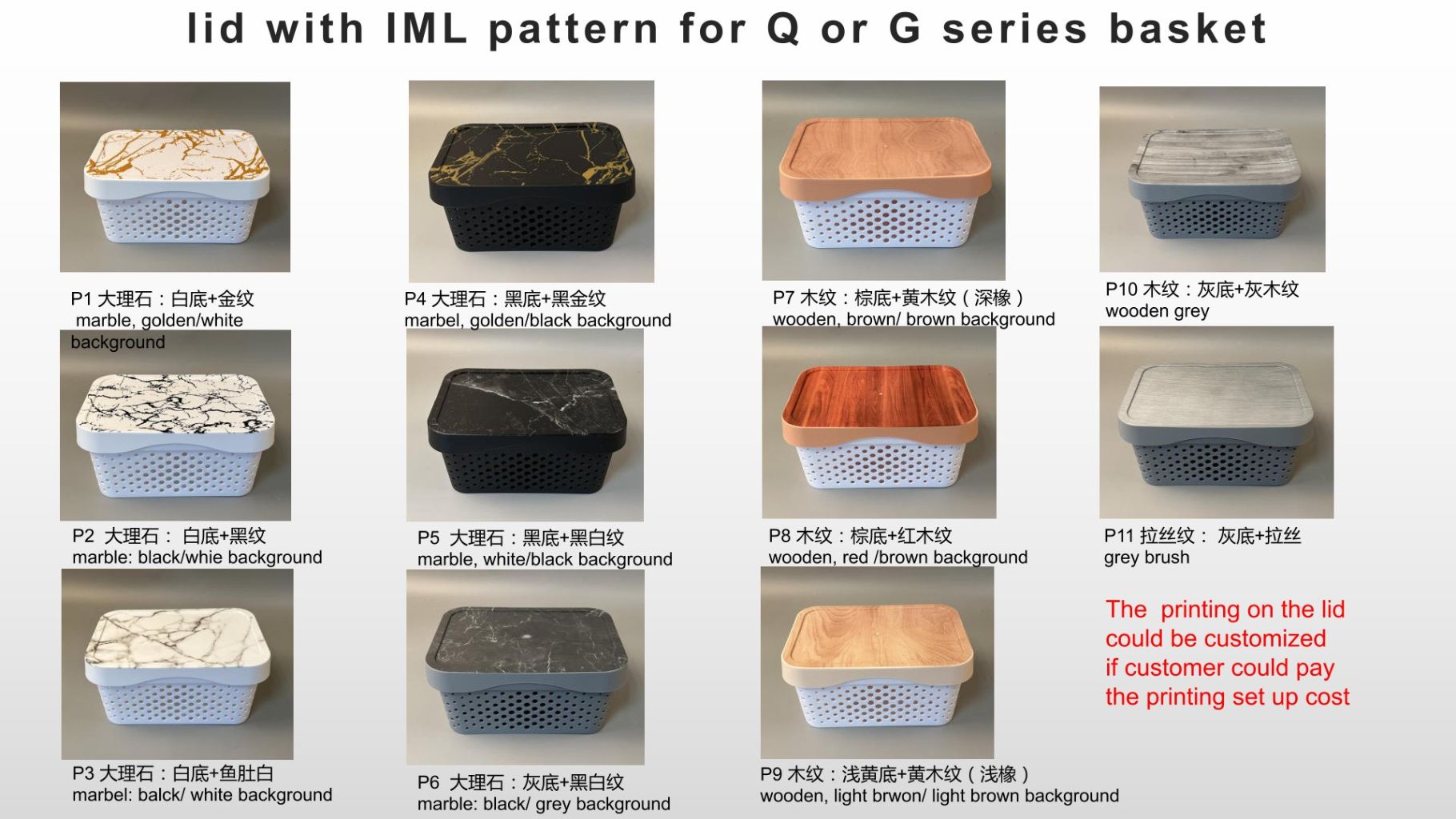 IML Pattern Lid Storage Basket 7