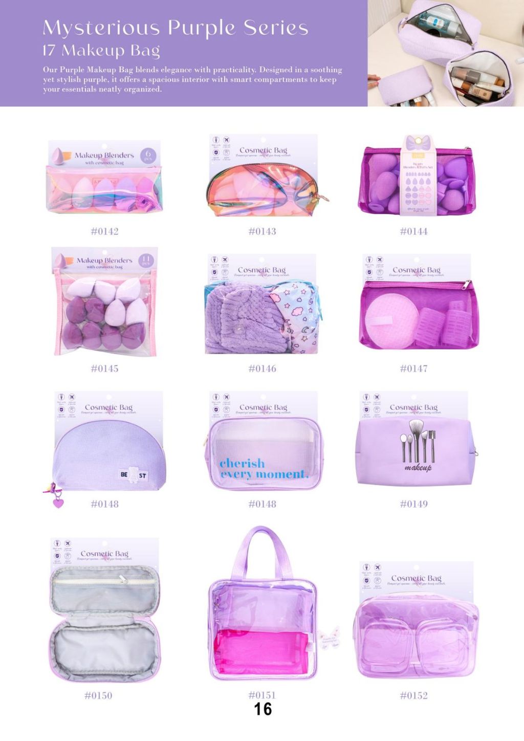 Purple Makeup Tool Set 3