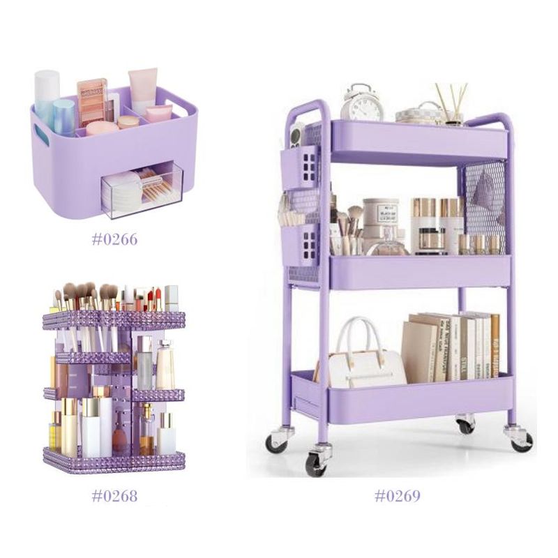 Purple Cosmetic Storage Cart