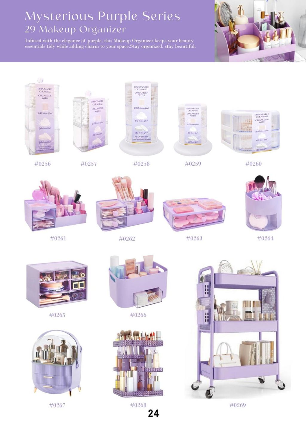 Purple Cosmetic Storage Cart 2
