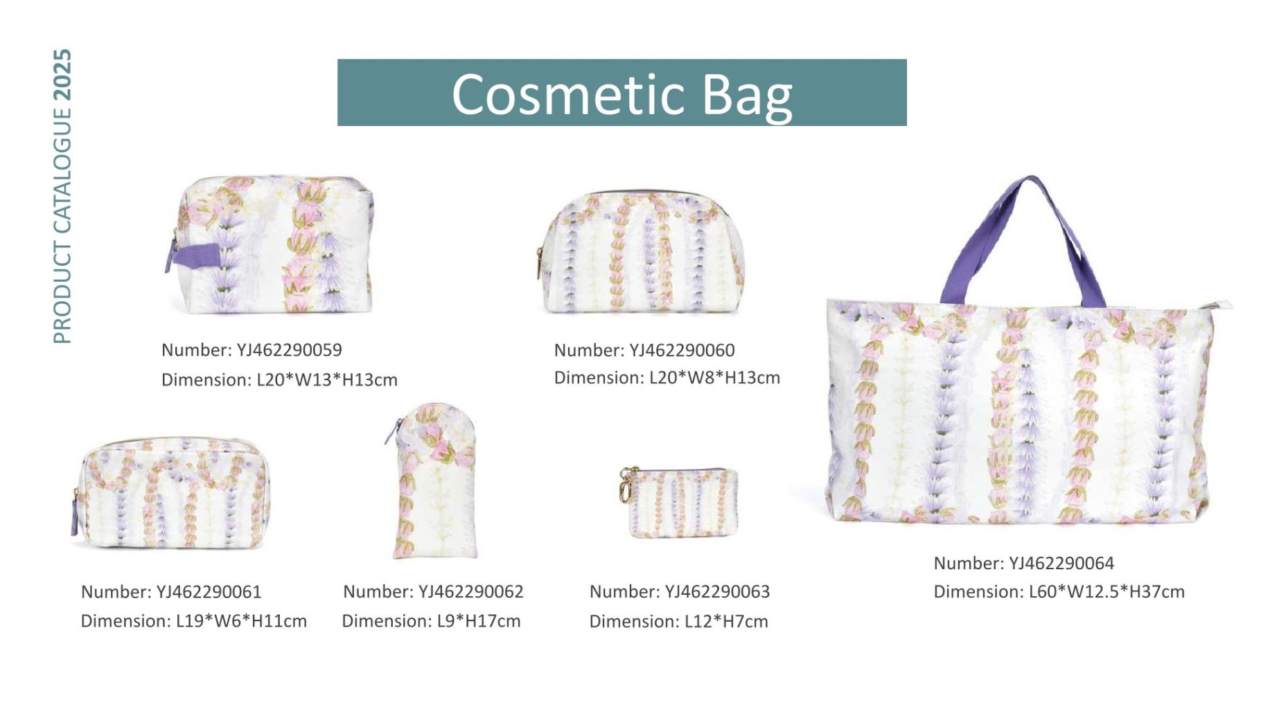 Floral Pattern Makeup Bag Set 6