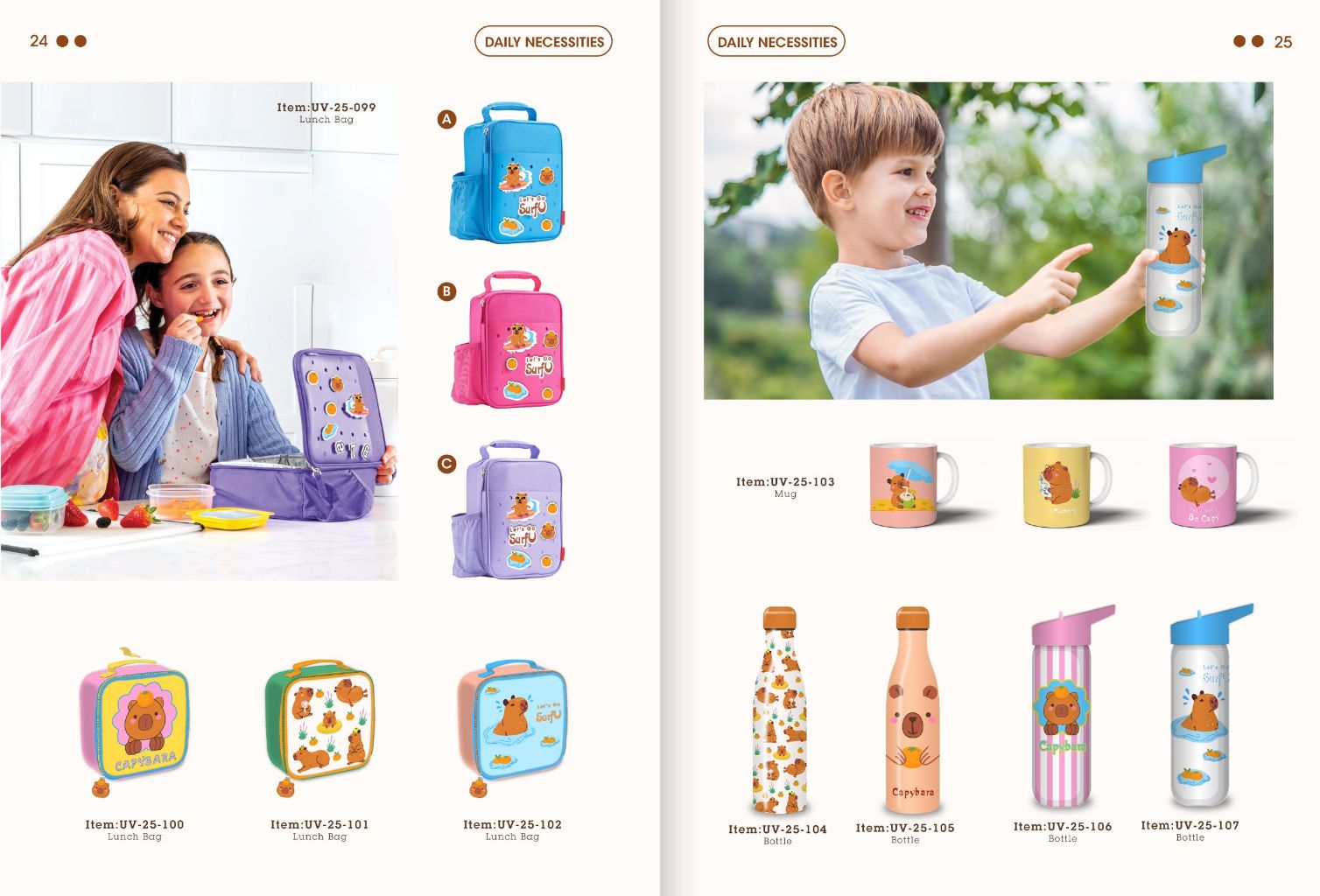 Cute Capybara Water Bottle 2