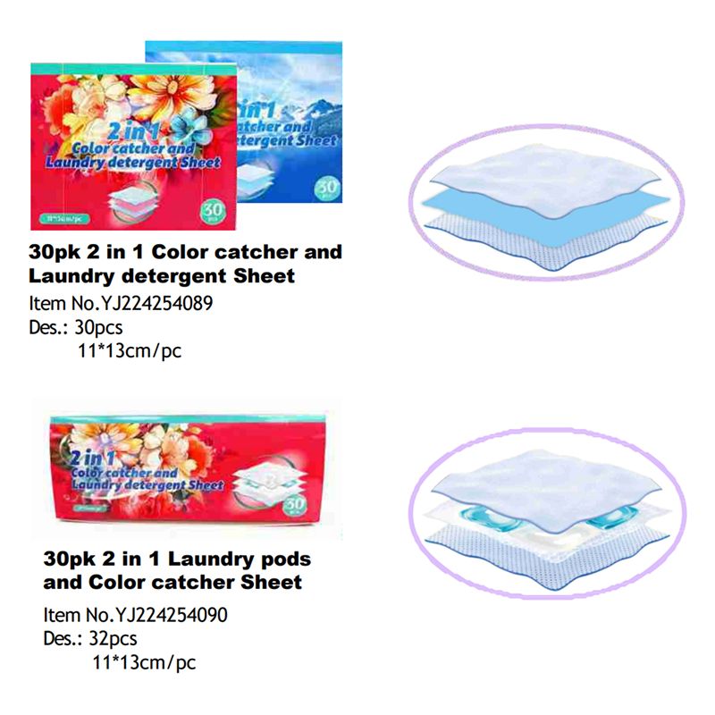 2-in-1 Color-Absorbing Anti-Transfer Laundry Sheets (30 pcs)