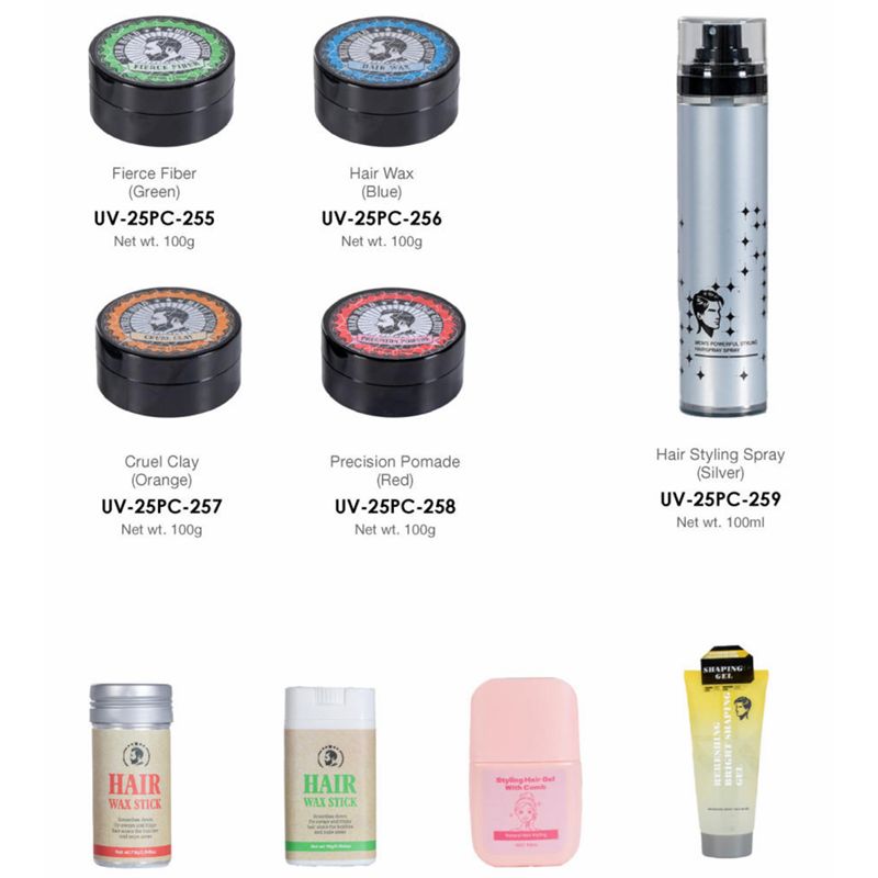 Multiple Hair Waxes and Styling Sprays