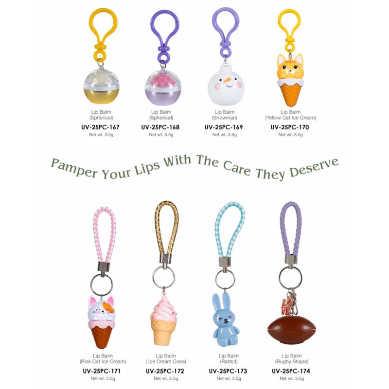 Cute Lip Balm Keychain