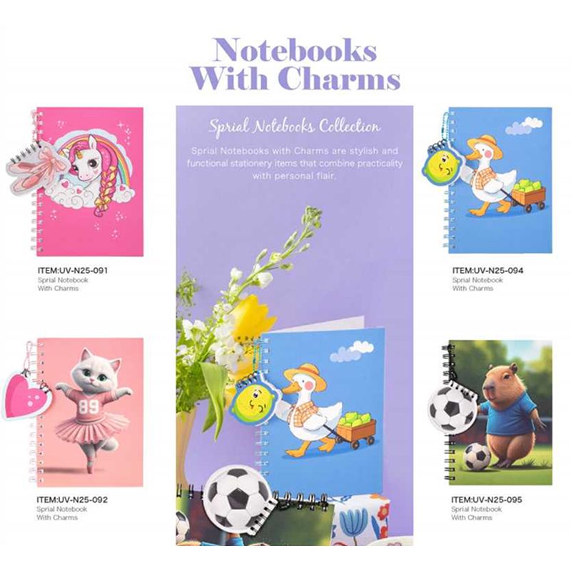 Cute Charm Rotating Notebook