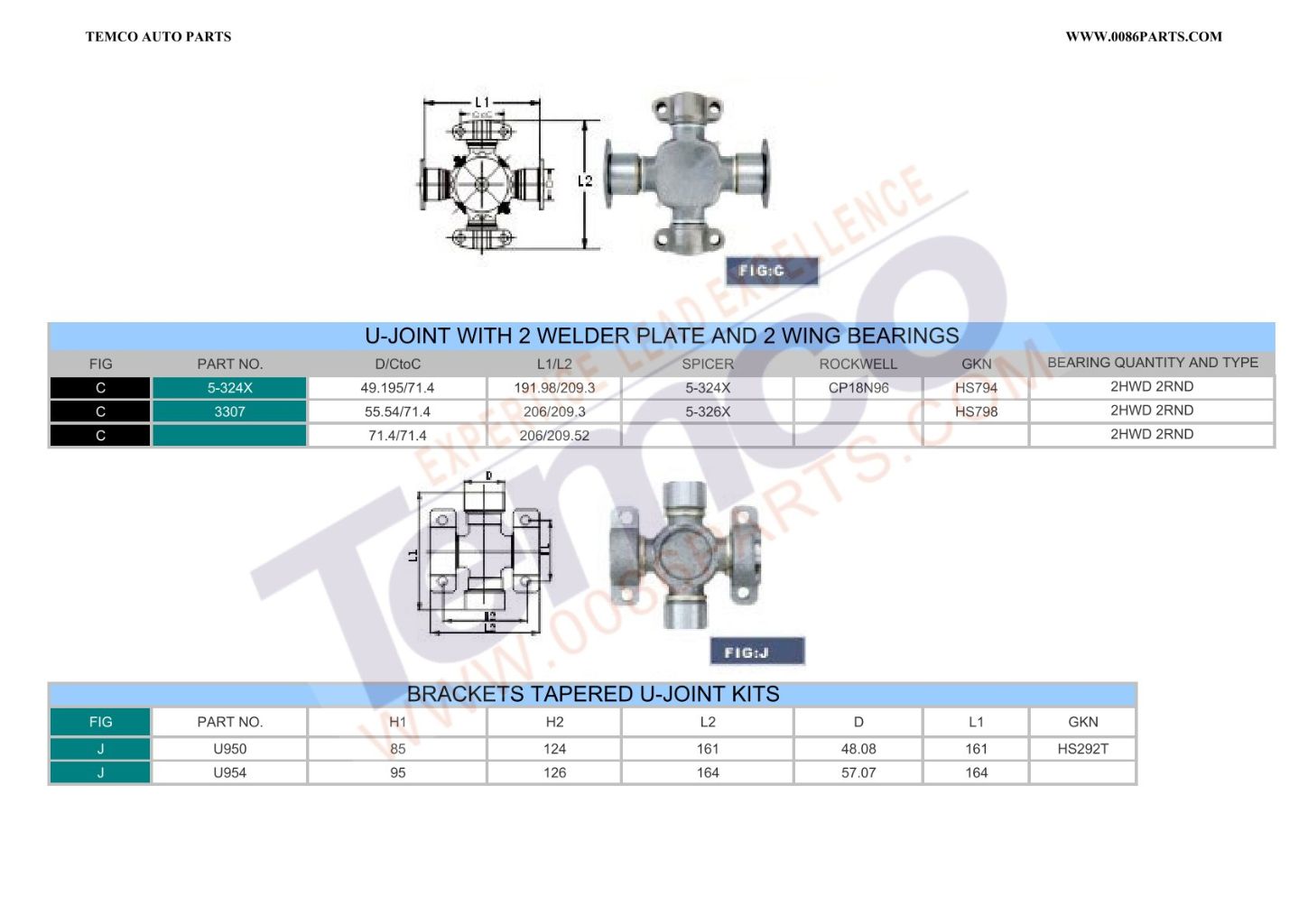 Four-Wing Bearing Universal Joint 4