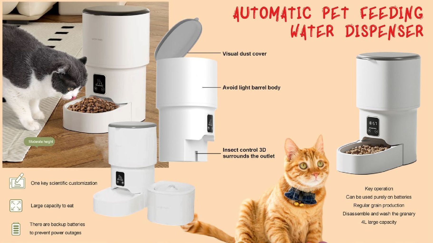 Automatic Pet Feeding Water Dispenser 2