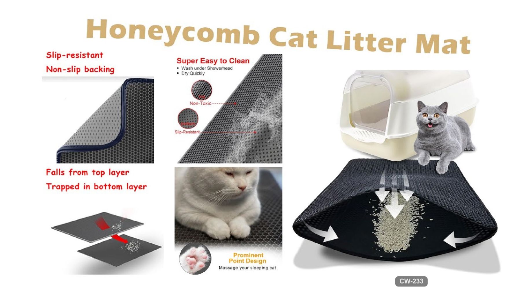 Honeycomb Cat Litter Mat 2